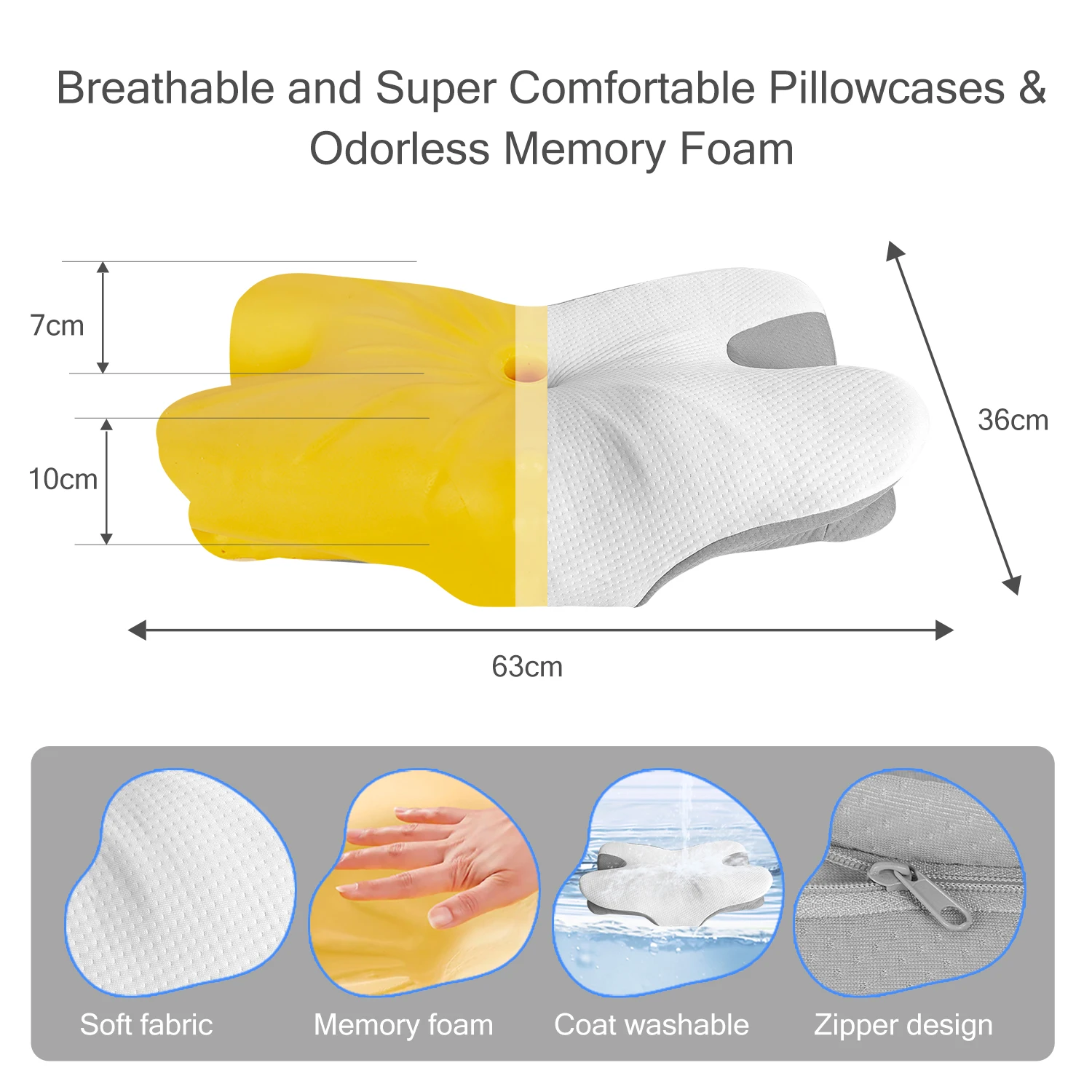 Custom-made JTY  butterfly sleep ergonomic orthopedic neck pain bed memory foam cervical pillow