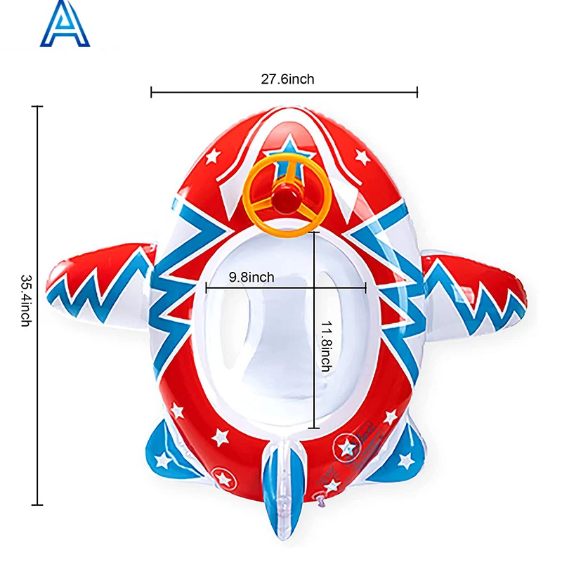 China factory customize design shape printing vinyl PVC inflatable baby boat baby seat for pool water float plane boat toy