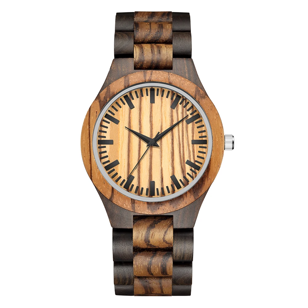 Wholesale sport business retro all wooden bamboo real wood grain dial couple wrist watch for men womens