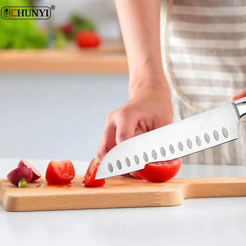 7 inch Stainless Steel Knife New Design ABS Cast Steel Handle Chef Kitchen Knife Sharp Japanese Santoku Knife