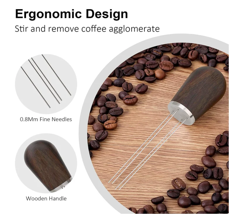 Профессиональная мешалка для кофе эспрессо инструмент распределения ручка из натурального дерева распределитель игл