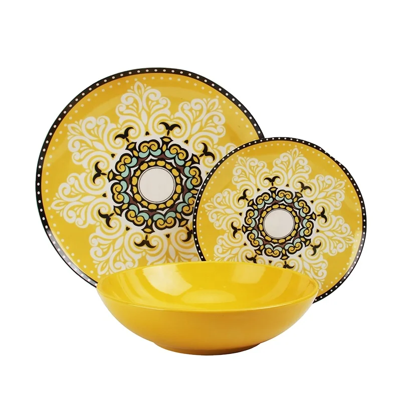 Modern home goods porcelain dinner set bohemian style plate ceramic dinnerware set