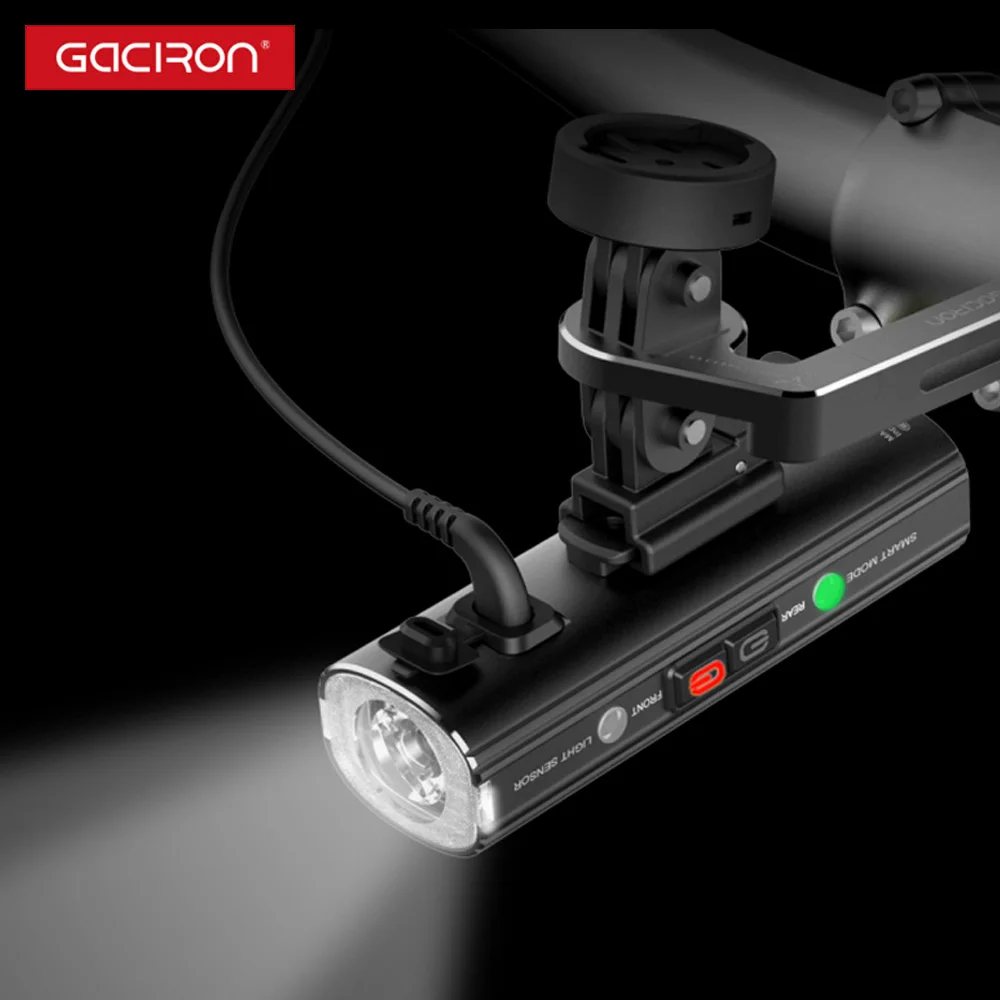 Gaciron USB перезаряжаемый фонарик V20S-1000 фонарь для велосипеда светодиодный передний набор задних фонарей Лучшие огни