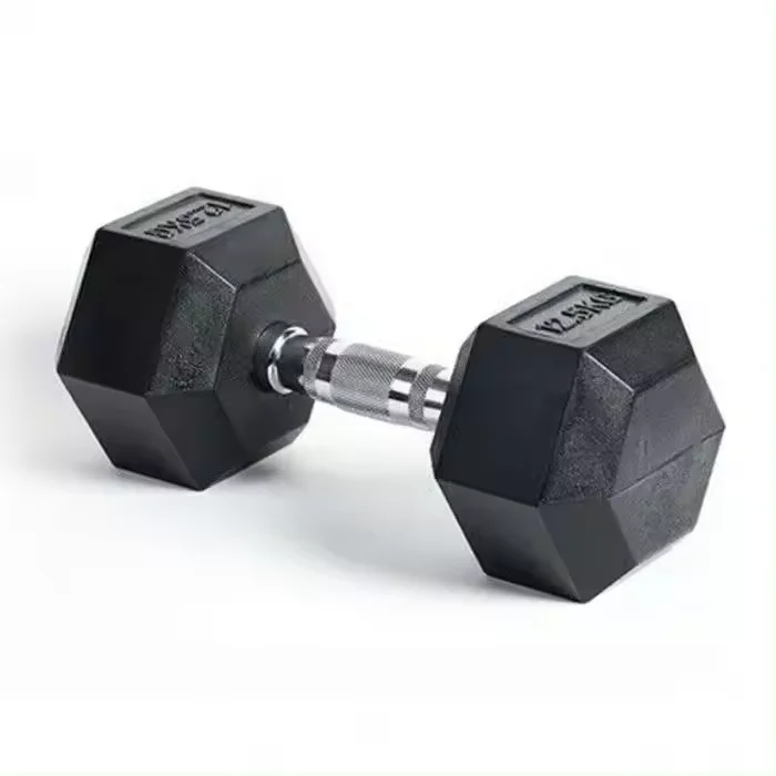 Wholesale China Manufacturer Custom Free Weight Gym 3-100 LB 1-60 KG Set Metal Handle Cast Iron Rubber Hex Hexagon Dumbbell