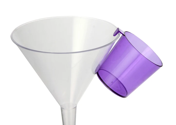 BSCI Audited Factory 2 OZ Customized Plastic Hook Shot Glasses High Quality Plastic Hanging Shot Glass