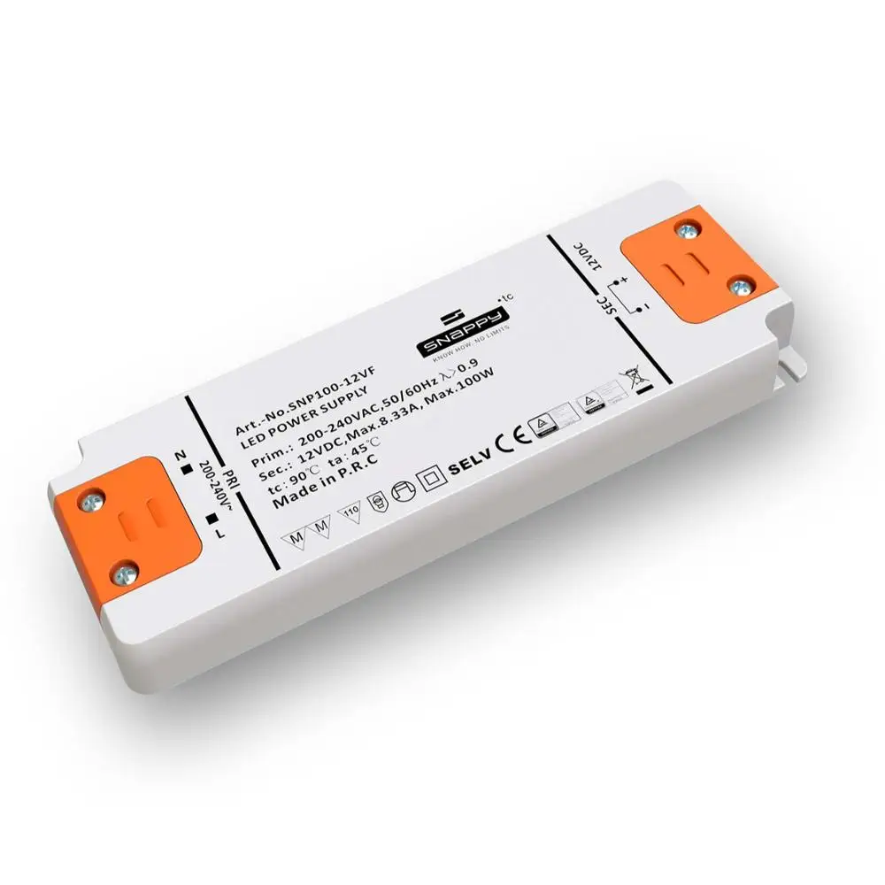 SNP100-24VF RTS Input 200-240VAC 100W 12V/24V IP20 plastic case constant voltage super slim SNAPPY LED Driver