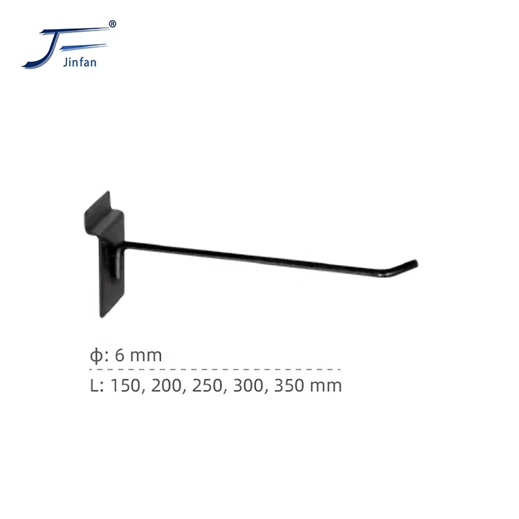 Wholesale Customized  steel wire black plated supermarket groove slot slat back panel board display hanger hook
