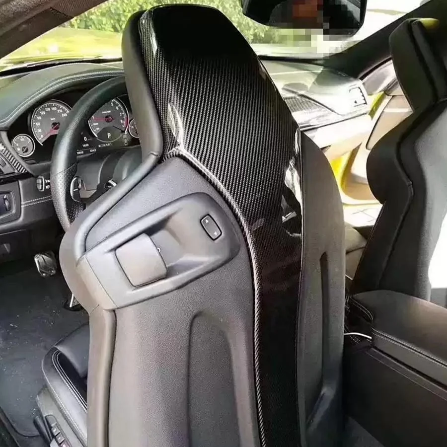 4Pcs/set Car Interior Trims Carbon Fiber Seat Back Cover For BMW F80 M3 F82 F83 M4 2014 2015 2016 2017+
