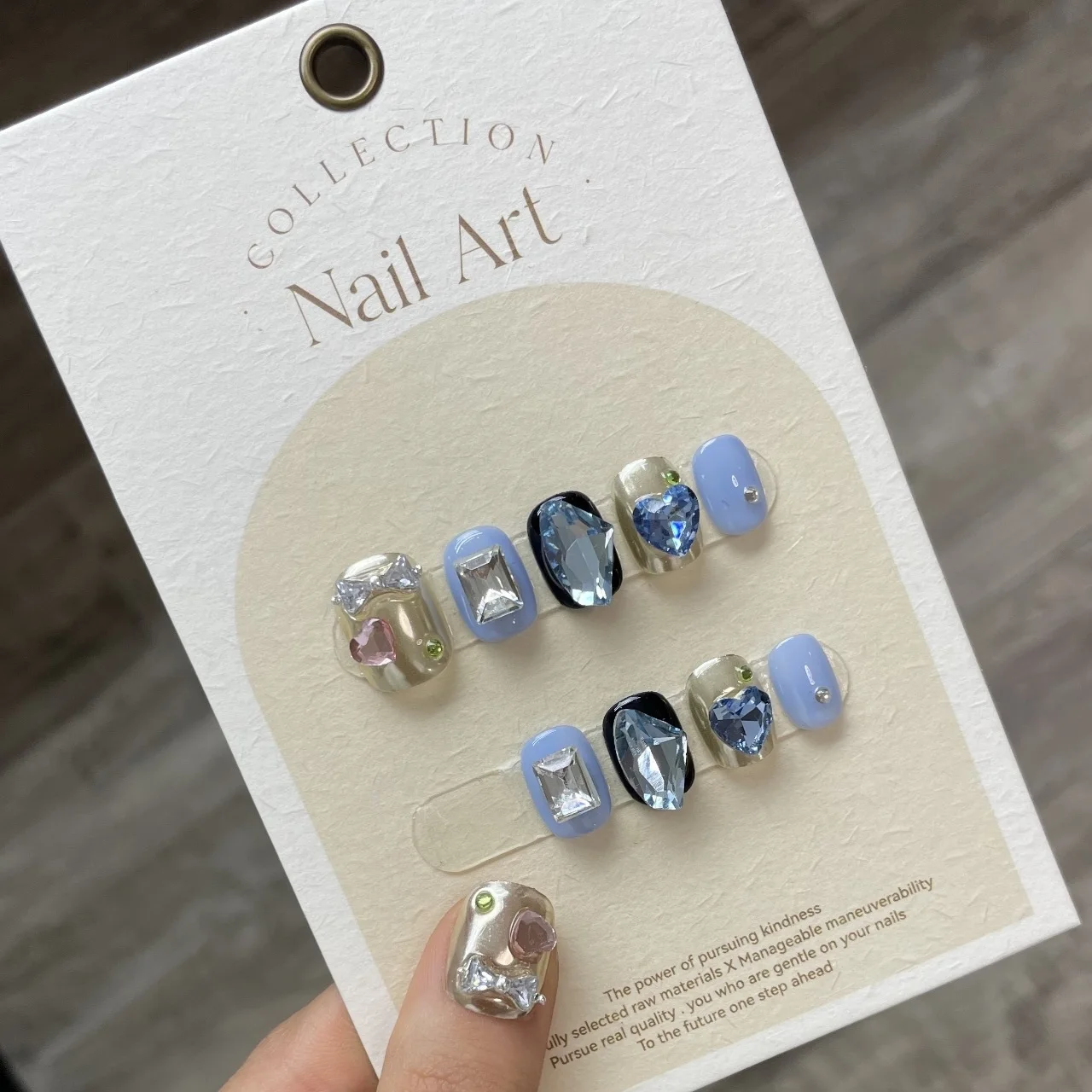 Wholesale Luxury Short Square ABS Acrylic False Nails Luxury Fashion Style Rhinestone Decorative Designed Nails Art