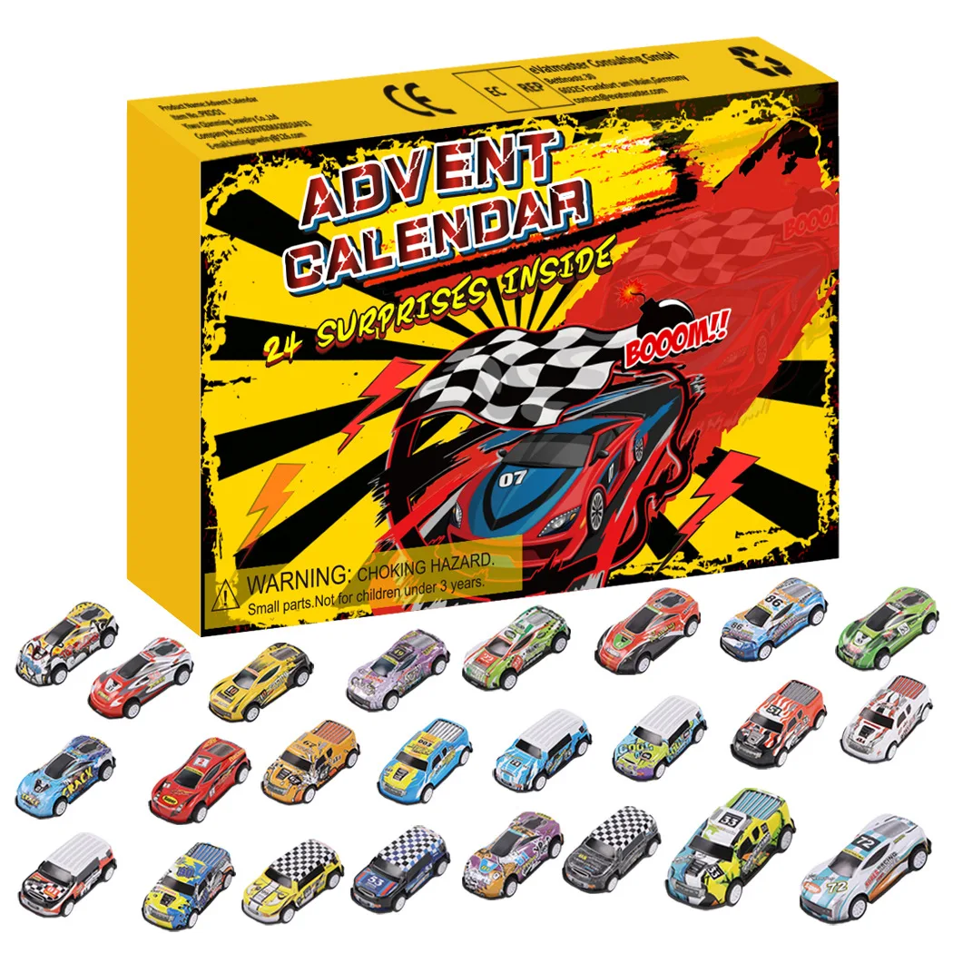 24 Days Christmas Countdown Calendar Cars Advent Calendar Race Car Stocking Stuffer Toys For Kids Gifts Blind Box