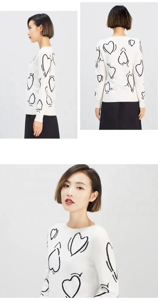 custom women boutique sweaters 100%merino wool jacquard knit Christmas sweaters for women