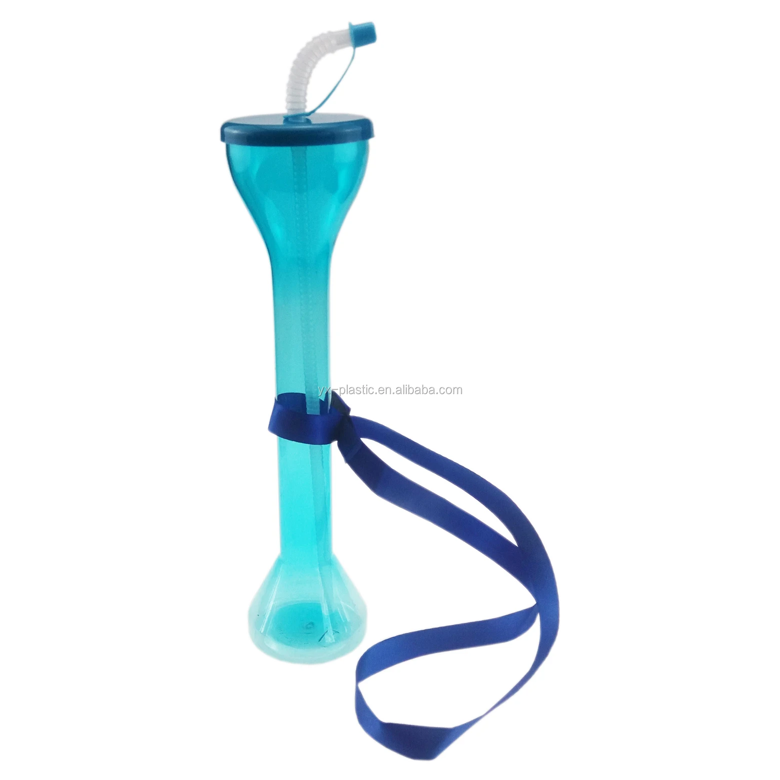 Plastic Yarder in classic design for beer or slushy cup with lanyard