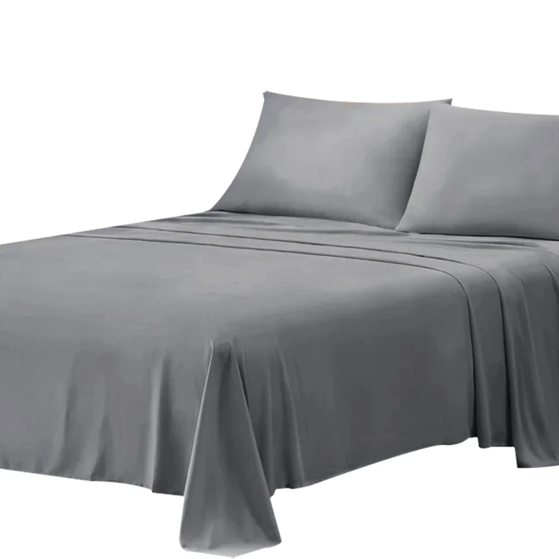 New design bedsheet set Hot Selling 1800TC microfiber 85g fabric bed sheet with pillowcase set for home online