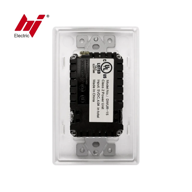 Made in China 15A Duplex Receptacle 2 Port USB Wall Charger Socket 125V 4.0A USB Outlet Wall Plate