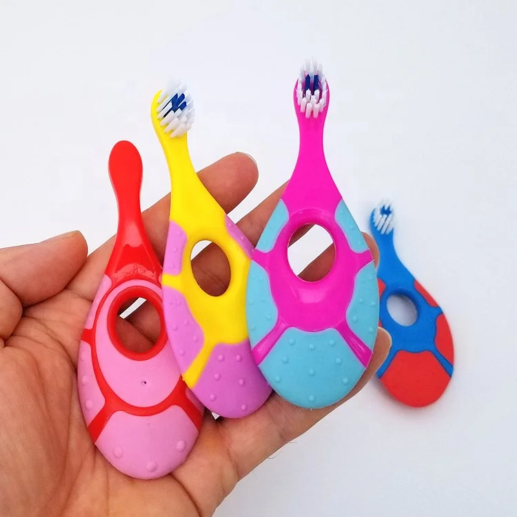 Young Child Turtle Toothbrush finger practice tortoise baby teeth brush