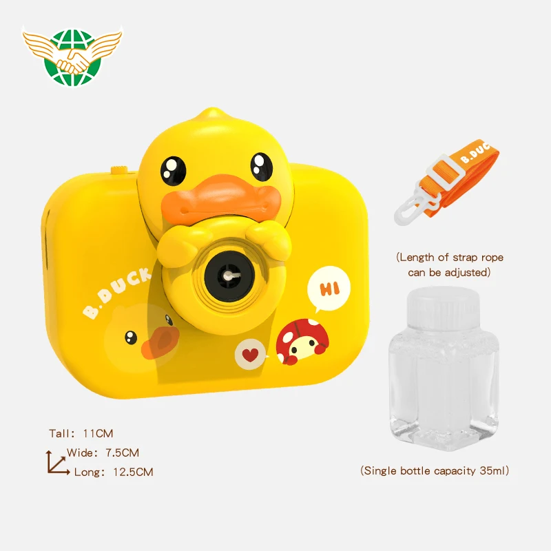 Hot selling B.DUCK cartoon bubble automatic bubble machine toys bubble camera  outdoor toys for kids