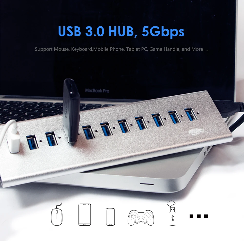 Usb10 port 2.0HUB extension interface usb plug HUB with power supply of 11 HUB splitter.