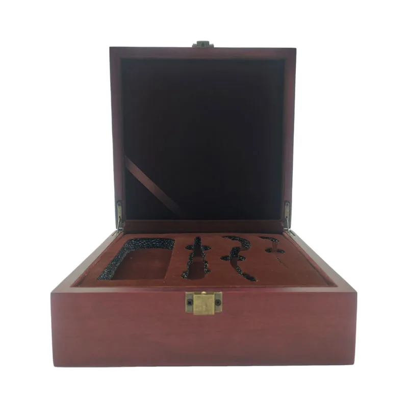 Luxury silverware storage wooden box custom engraved lacquered rectangular silverware work tableware mounted gift packaging box