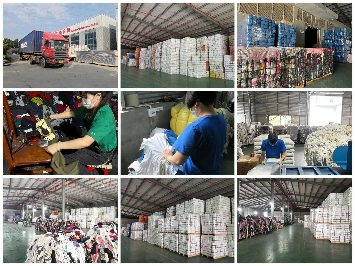 GGK Industrial Wiping Rags used recycled color cotton White Cleaning clothes waste mixed T-shirt rag