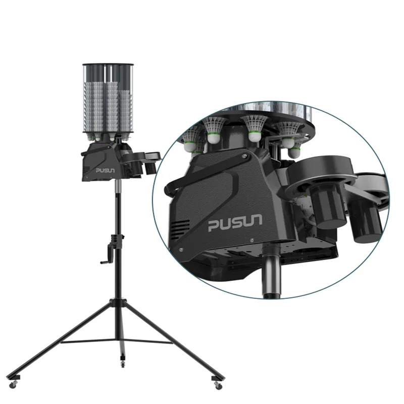 Strong Power Professional Automatic Badminton Ball Machine With App Remote Control Badminton Shuttlecock Feeder Machine