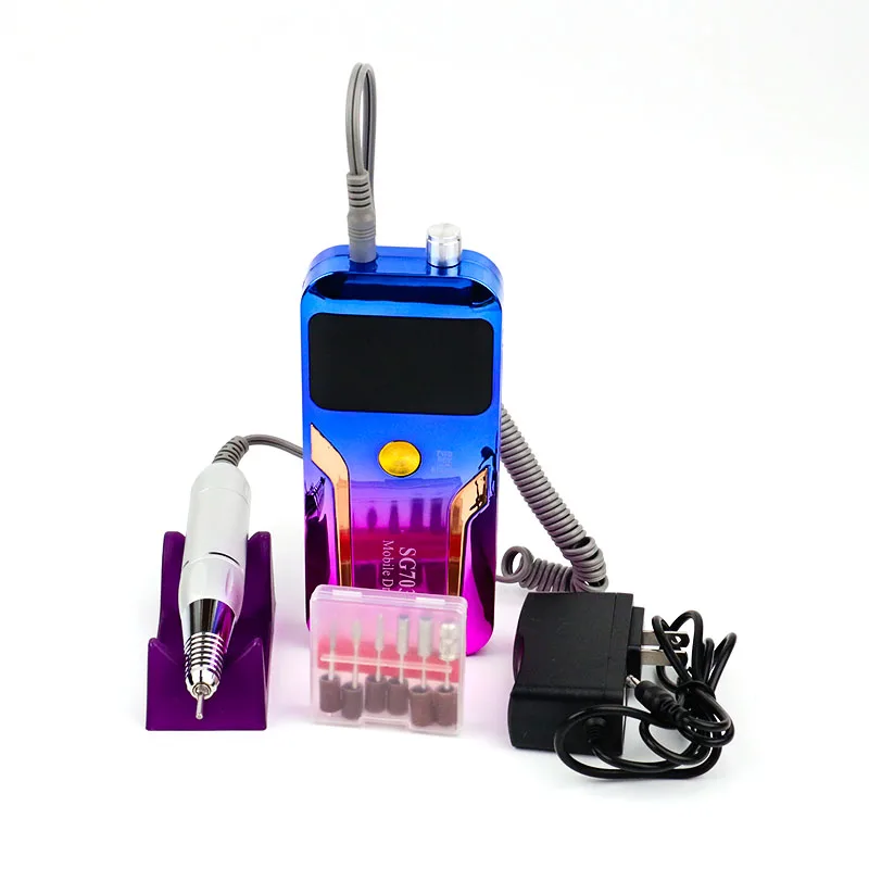 Professional Electric Acrylic strong micromotor Portable manicure salon 35000 rpm cordless Nail Drill Machine
