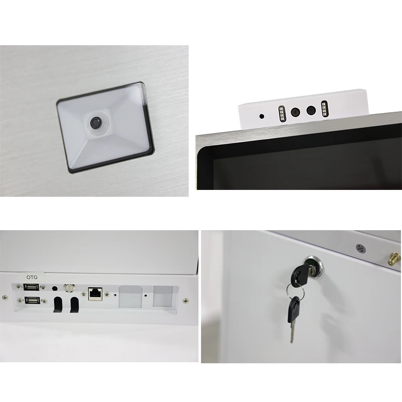 Floor Standing 15.6 Inch Integrated Software Self Service Kiosk POE Android Payment Kiosk With QR Code Scanner Camera