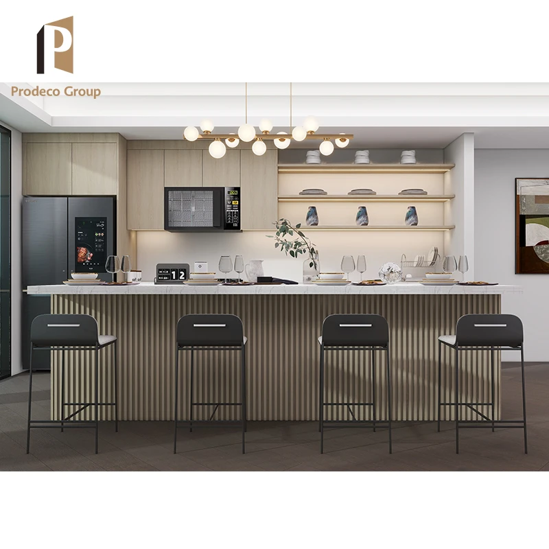 Manufacturer New Arrival Modern Design Full Wood Furniture Luxury Kitchen Wooden Cabinet Set For Home