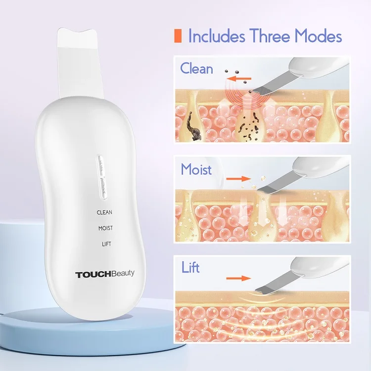 TOUCHBeauty Ultrasonic scrubber handheld skin spatula device electric beauty skin rejuvenation device negative ion face lifting