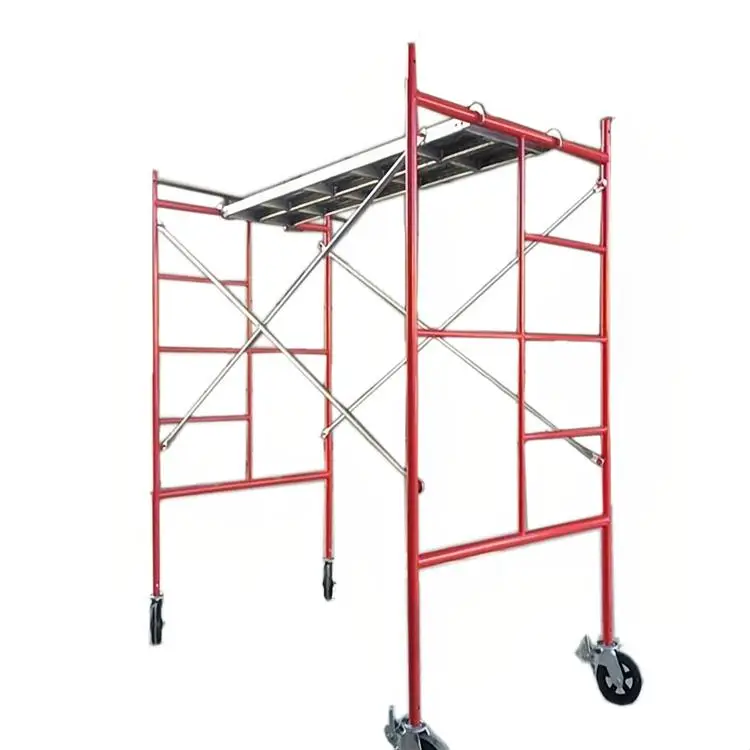 Q235 1 2 34 step ladder Stair Painted  Masonry simple Facade H  X frame Scaffolding system  For Sale  with wheels  work platform