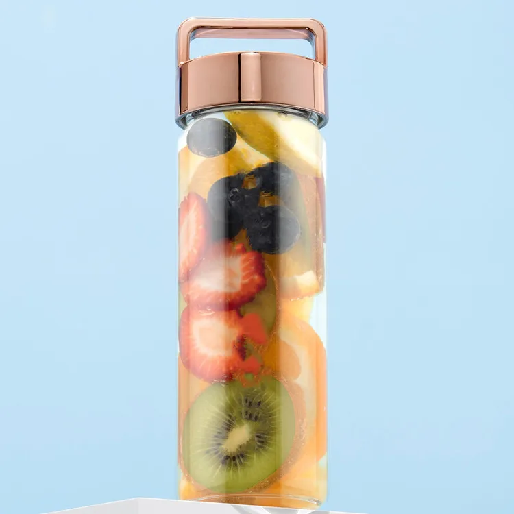 reusable water bottle borosilicate glass arizona iced fruit travel chinese hot green tea bottle with infuser tea strainer