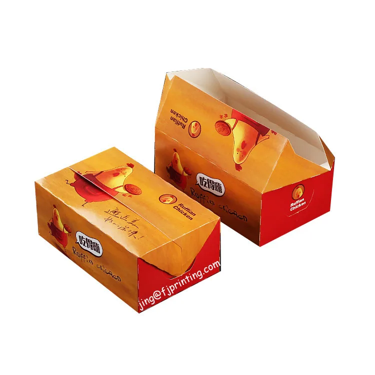 Food grade greaseproof custom printing fast food french fired chicken nuggets packaging paper box
