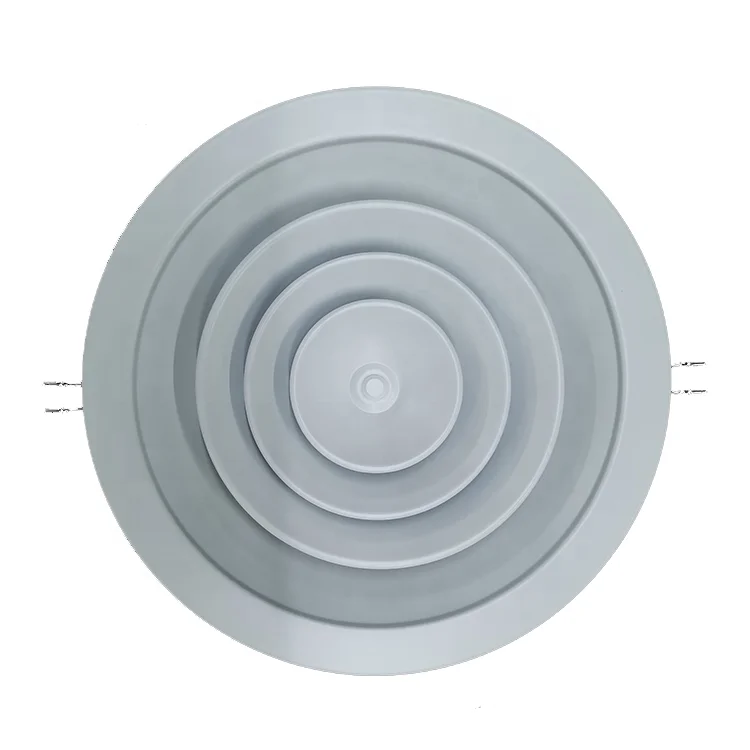 China Factory Aluminum Round Ceiling Diffuser with Damper and Neck & Clips