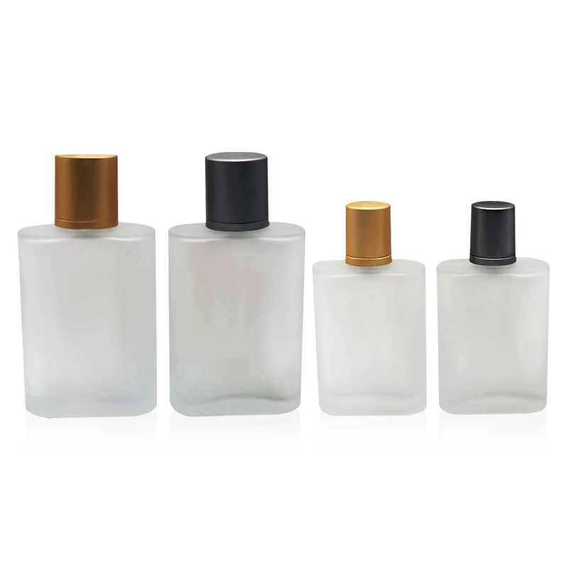 Square 30ml glass perfume spray bottle empty rectangle frosted bottles for essential oil
