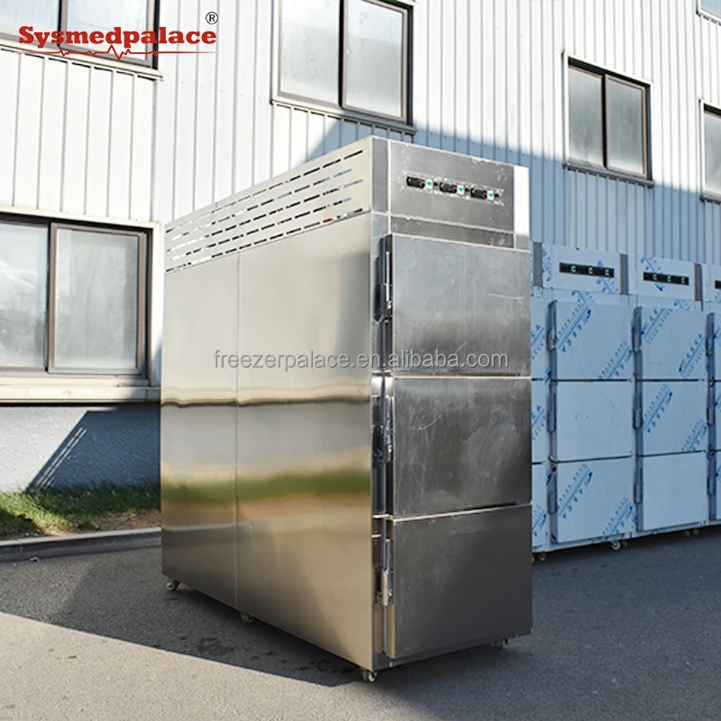 Freezerpalace nice price funeral home 3 bodies mortuary refrigerator Morgue cabinet cot funeral refrigerator freezer