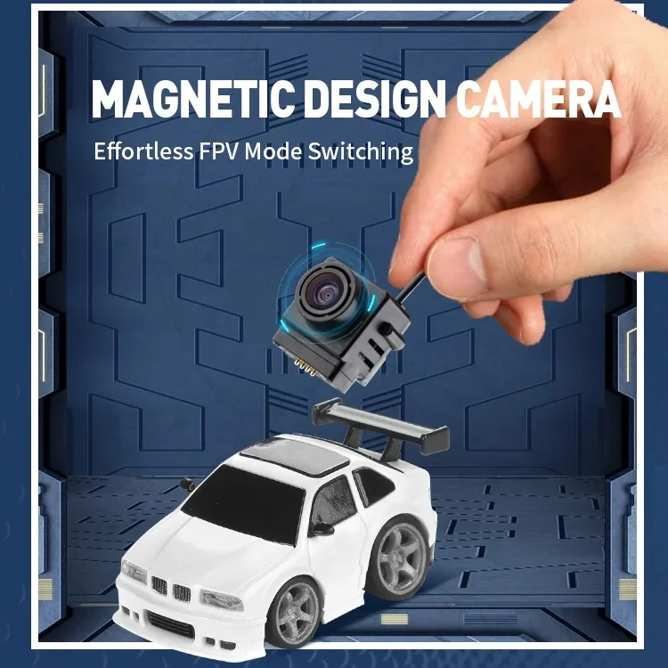 FMS FLUSH30 1/64 RTR 2.4G Micro Versatile Led Lighting Flush Fitting Wheels 5.8G FPV Goggles RC Car with Magnetic Camera Toys