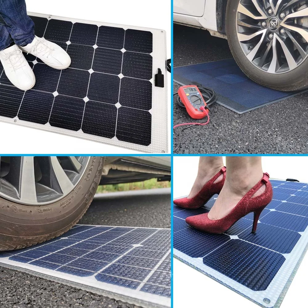 110w walkable anti slippery solar panel ETFE surface semi flexible solar panel for RVs boats campers and similar applications