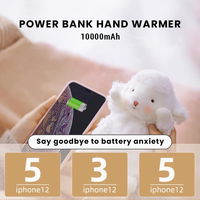 2025 hot selling portable hand warmer plush hand warmer 2 in 1 hand warmer rechargeable hand warmer for Christmas gifts