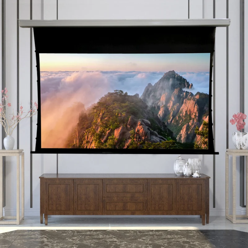 Motorized Projector Screen 120 InchSupport 4K 1080P 3D Wireless Iron Shell for Home Theatre