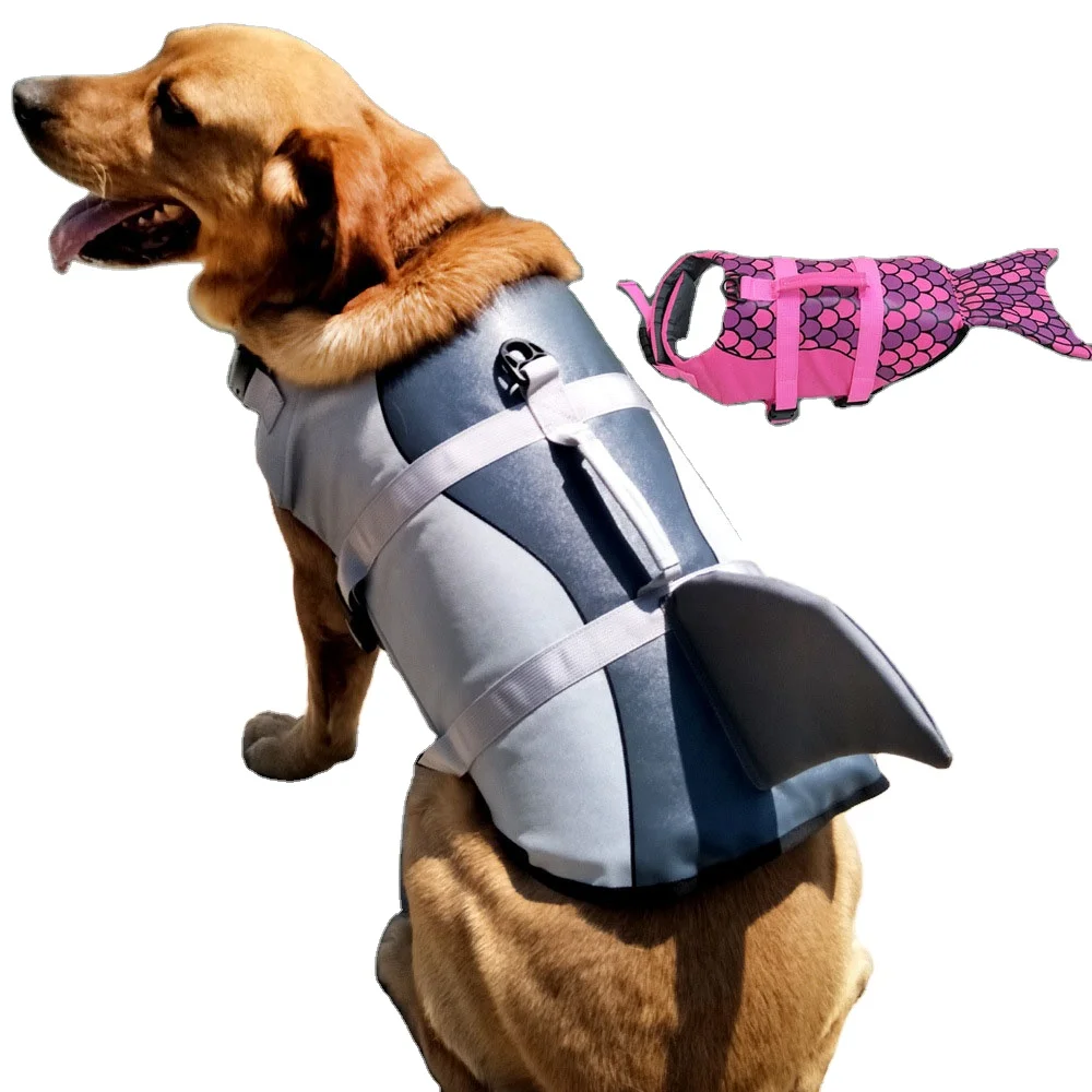 
Lightweight Adjustable Dog Shark Fin Life Jacket Vest for Pet Summer Swimming 