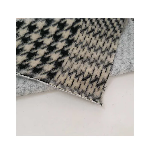 Клетчатый узор из твида, эластичная и устойчивая к разрыву акриловая нейлоновая трикотажная ткань для куртки