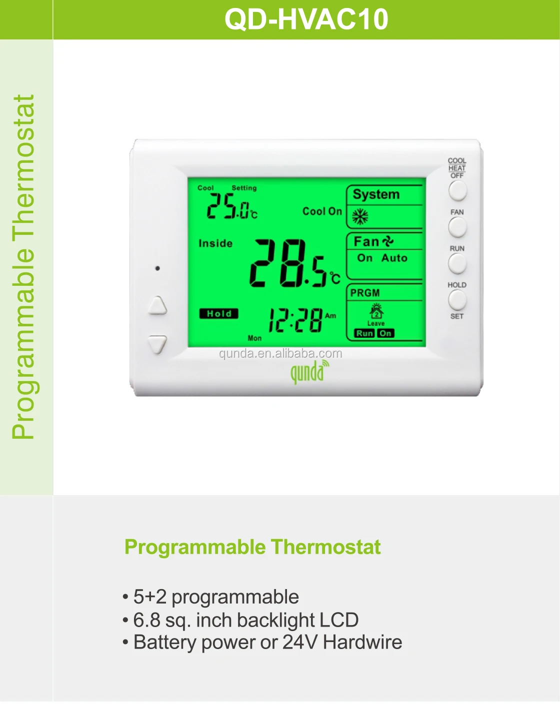 QUNDA QD-HVAC10 Programmable Digital Thermostat digital for central air conditioner