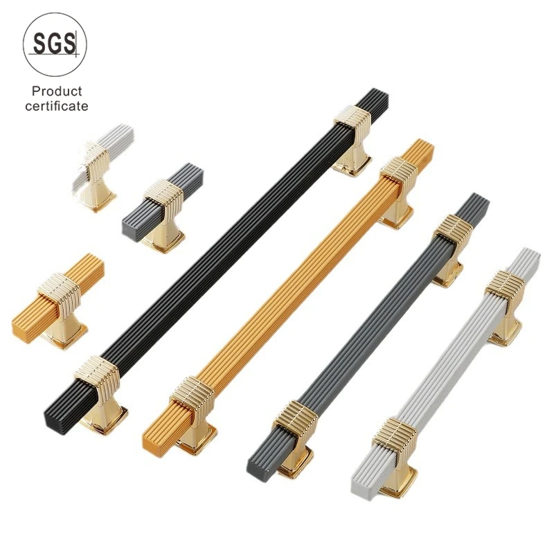 Оптовая продажа конкурентоспособная алюминиевая пластиковая домашняя кухонная дверная выдвижная ручка для шкафа черные роскошные ручки