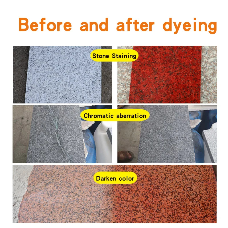 Granite dyed red, marble changed into grey stone stain, sandstone can be used for simple construction, fixing color without fadi