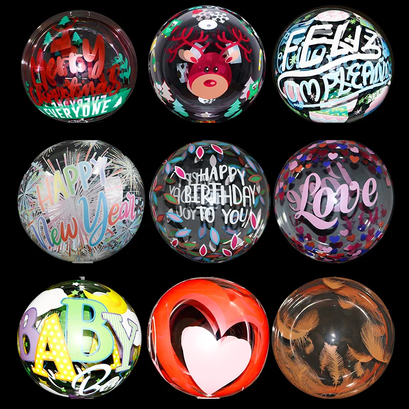 Custom Bobo Balloon 22 20 18 Inch Bubble Balloon  Printed Bobo Balloon for Wedding Party Birthday