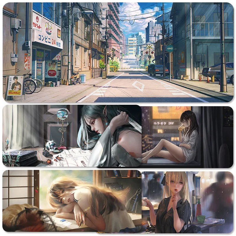 Customize Japan Anime Cartoon Cutr Sexy Girl Genshin Impact XXL Large Gaming Mouse Pad Keyboard Mat