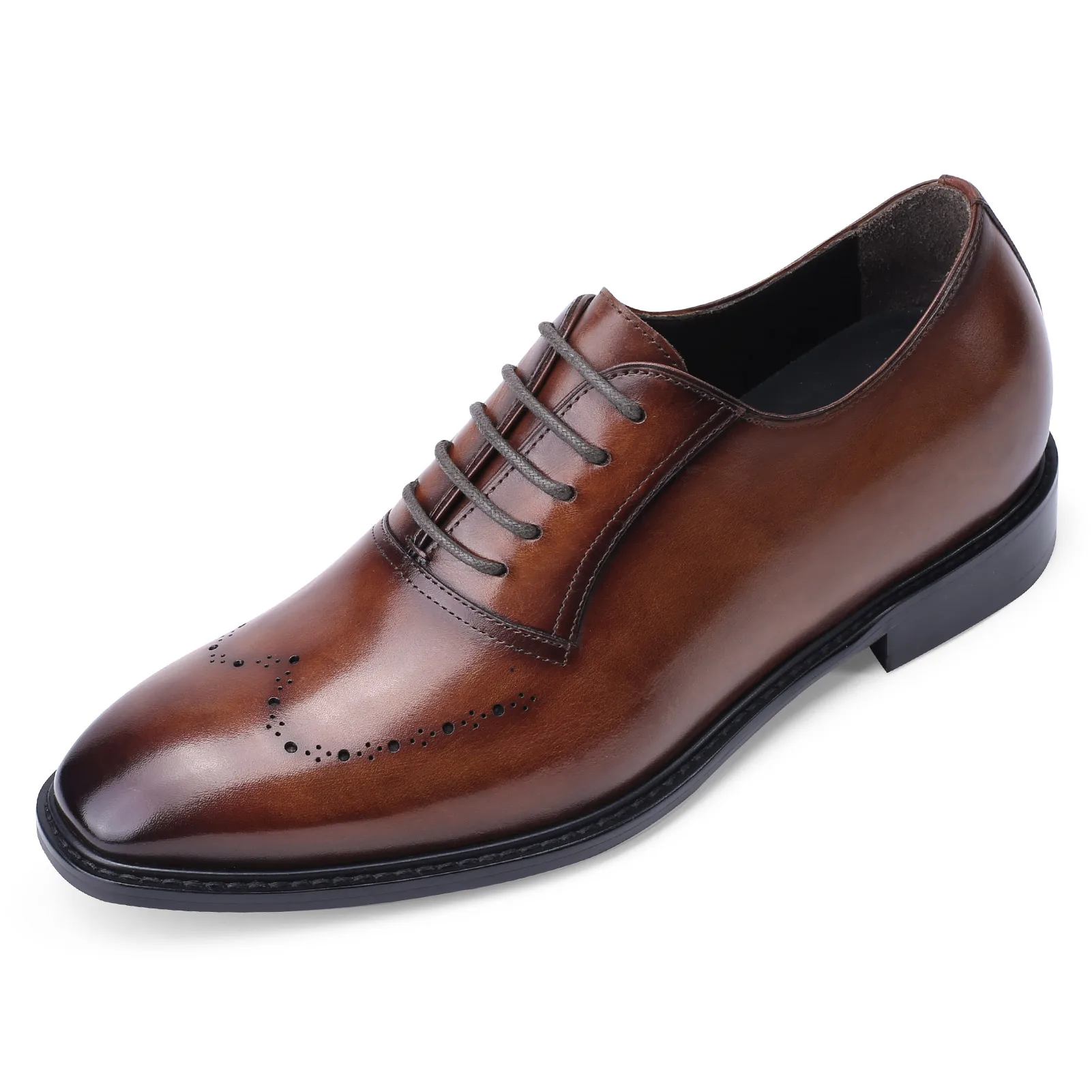 Fashion Men Shoes Leather Design Embossed Hand Polished Man Business Shoes Hidden Height Increase Shoes OEM Private Custom Italy