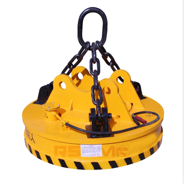 RSBM Excavator Magnetic round steel electric scraps handling electrical magnetic crane lifter /electro magnetic lifting magnets