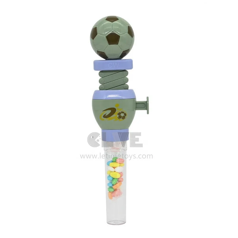 Telescopic Spring Manipulator soccer Toy candy novelty football sugar tube Parent kids interactive sport candy toy