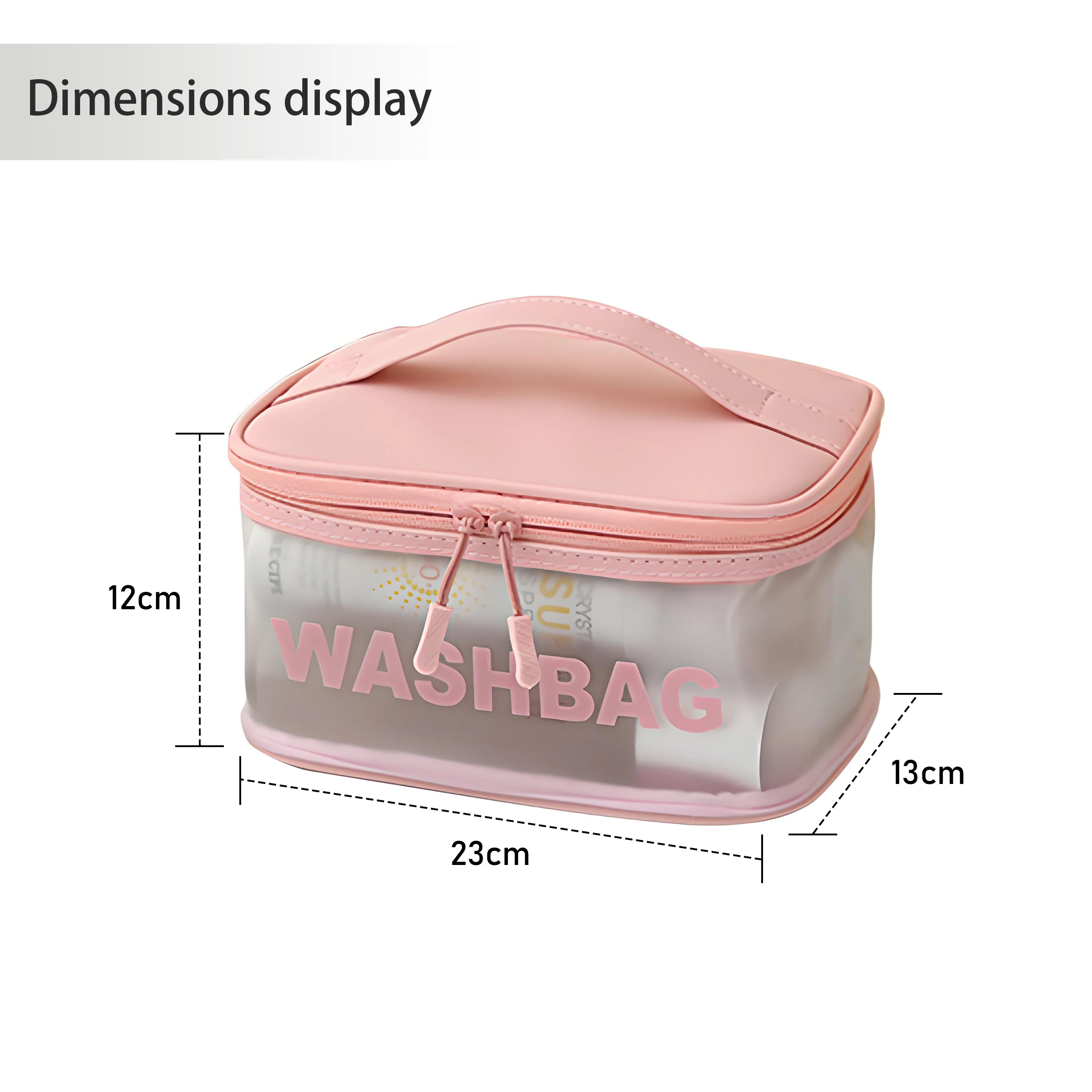 Travel Waterproof Toiletry Bag Large Capacity Cosmetic Storage Bag Clear PVC Hanging Makeup Cosmetic Bag with Hook