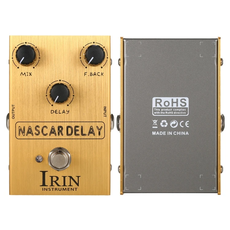 IRIN Delay Guitar Effect Pedal with Mix/Feedback/Delay 3 Control Knobs for Electric Guitar - NASCAR DELAY